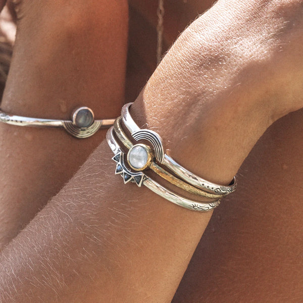 "be open" moonstone sterling cuff