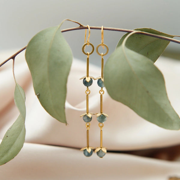 blue kyanite gold earrings