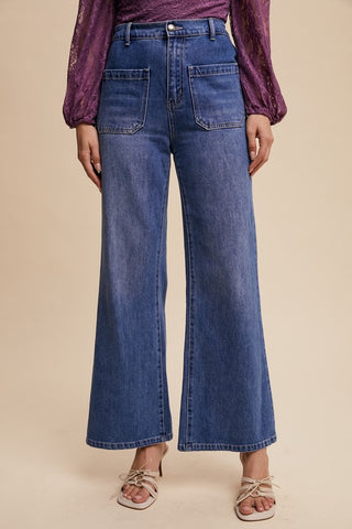 kallie dark denim high rise jeans