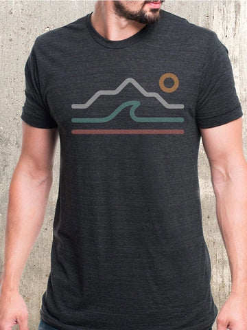 mountain waves men's tee