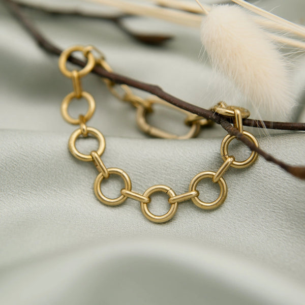 chunky circle brass bracelet