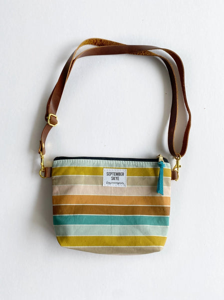 rainbow stripe cloth crossbody purse