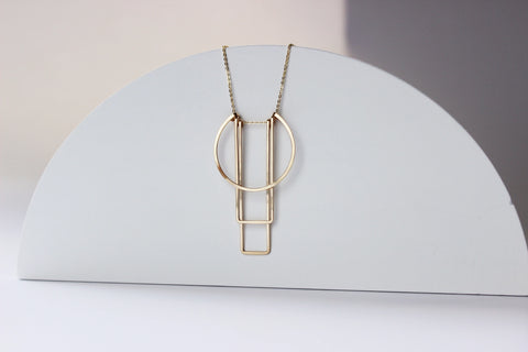 small full deco gold necklace