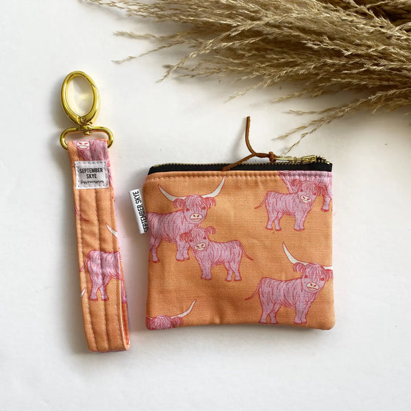 highland cow coin purse