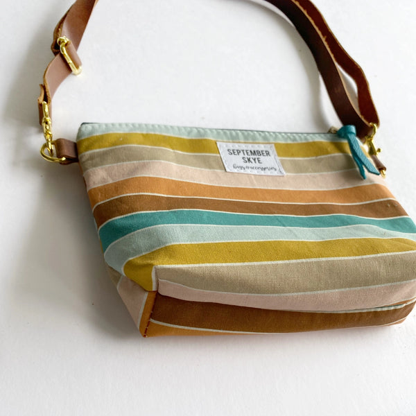 rainbow stripe cloth crossbody purse