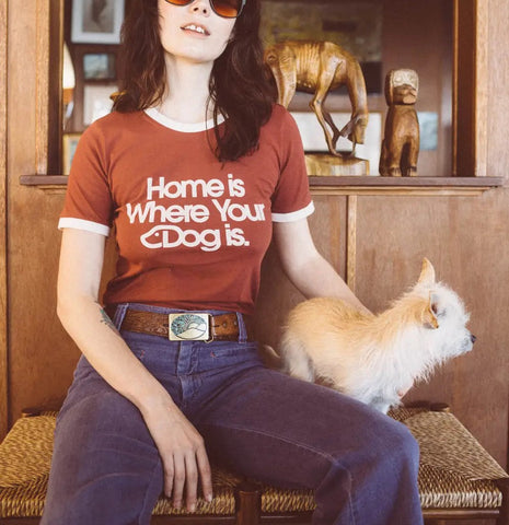 home is where your dog is women's tee