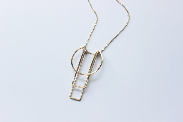 small full deco gold necklace