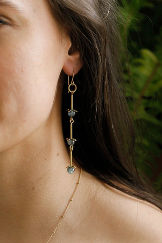 blue kyanite gold earrings