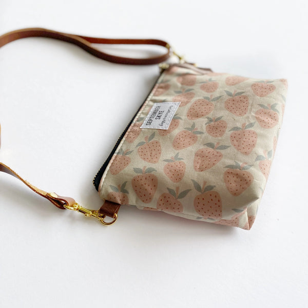 soft strawberry print crossbody